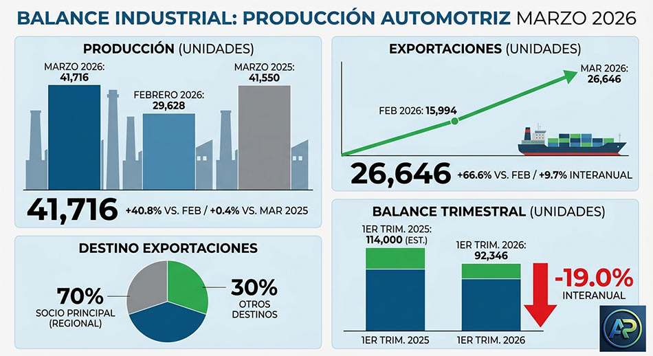 Estadísticas producción Automotriz Marzo 2026