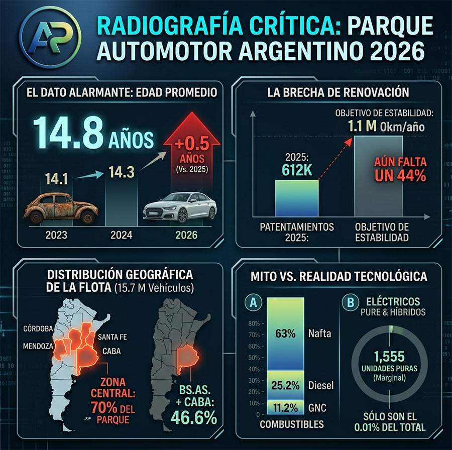 Estadística parque automotor Argentina 2026