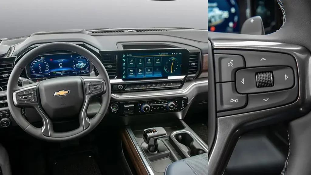 Interior Chevrolet Silverado 2026 pantalla MyLink y OnStar Premium