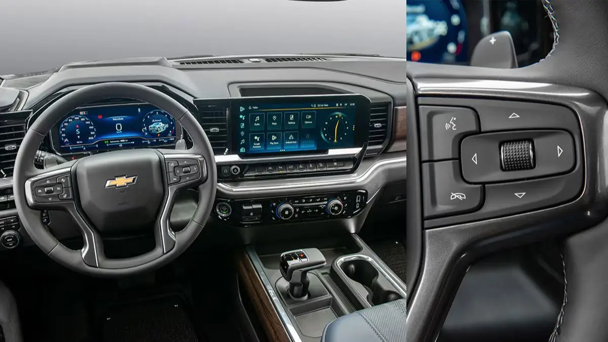 Interior Chevrolet Silverado 2026 pantalla MyLink y OnStar Premium