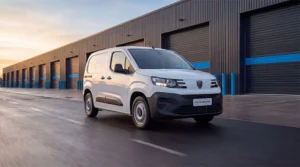 Vista lateral y frente del furgon utilitario Peugeot Partner Van 2026