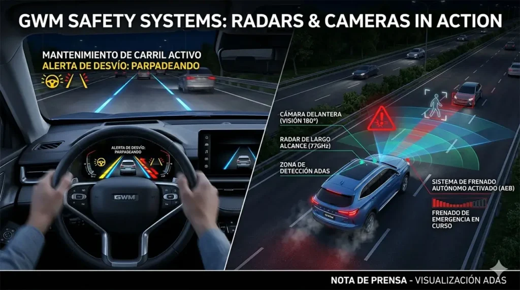 Sistemas de asistencia a la conduccion ADAS en las camionetas SUV Haval.