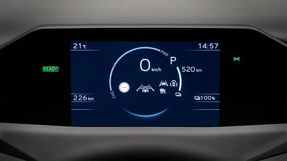 Tablero de instrumentos SUV Toyota bZ4X eléctrica