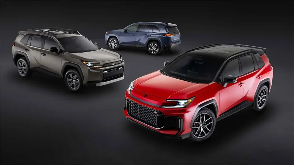 Los tres modelos del nuevo Toyota RAV4 hibrido 2026 (HEV, PHEV y PHEV GRSport)