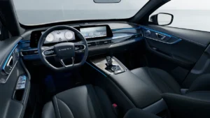 Interior con doble pantalla de 12.3 pulgadas de la Chery Tiggo 7 hibrida.