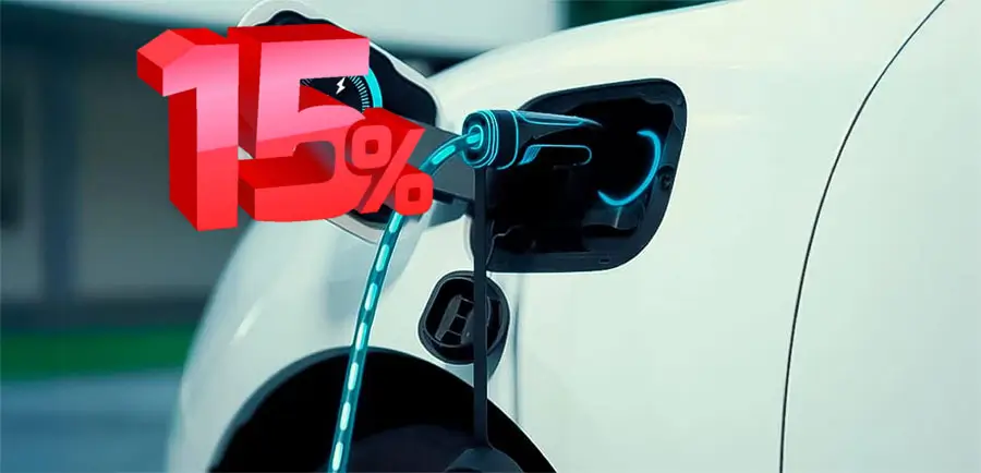 venta autos eléctricos 15% participacion de mercado