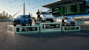 Podio patentamiento de autos electricos Julio 2026