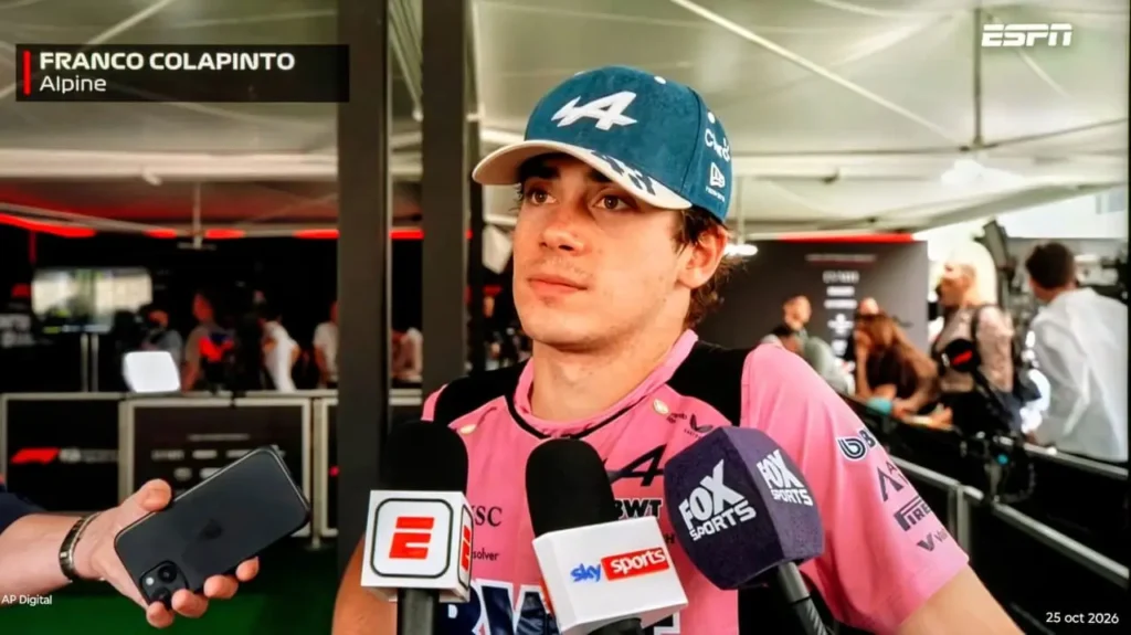 Conferncia de prensa luego del abandono de Franco Colapinto en la F1