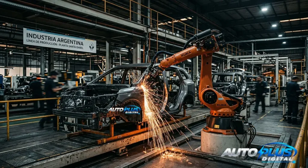 Línea de producción en una fábrica automotriz de industria nacional argentina