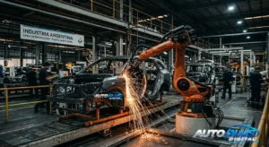 Línea de producción en una fábrica automotriz de industria nacional argentina